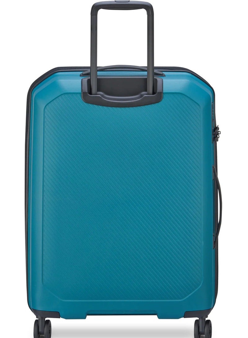 DELSEY Paris Anvers 65 Cm Medium Expandable 4-Double-Wheeled Cabin Suitcase Trolley - Teal Blue - Image 4